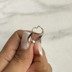 Anillo corazón calado Plata y oro (an388) en internet