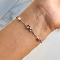 pulsera con bolitas ovaladas facetadas (cod p127) - comprar online