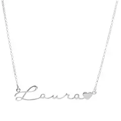 Collar con nombre extrafino con corazón