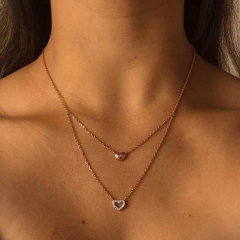 Conjunto Doble Love Plata Rose