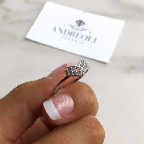 anillo corazon con cubics (cod an173)