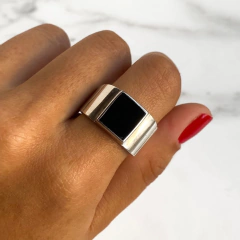 anillo con piedra onix (cod an339) - comprar online