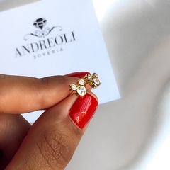 Aros mickey con cubics engarzados de Plata Gold en internet