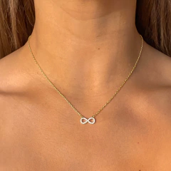 conjunto infinito con cubics de plata gold (cod c156)