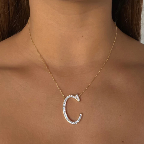 conjunto maxi inicial c con cubics de plata Gold (cod c287)