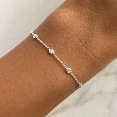 pulsera con bolitas chatas facetadas (cod p142)