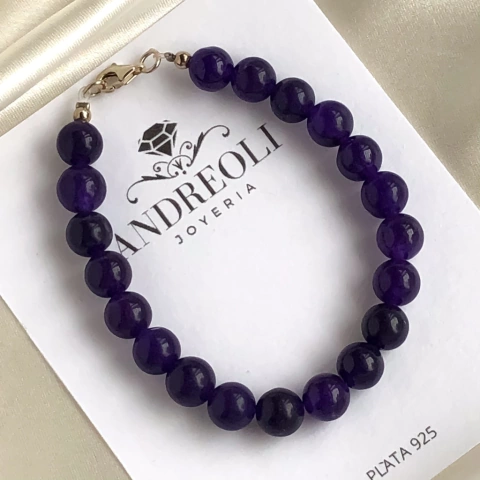 Pulsera de amatista 8 mm (cod p206)