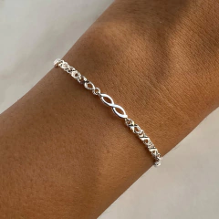 pulsera con infinitos facetada (cod p130) - comprar online