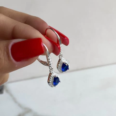 aros brizura con colgante gota y cubics (cod ar434) - comprar online
