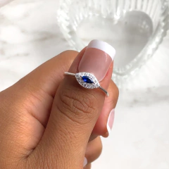 anillo ojo turco con cubic azul (cod an297) - comprar online