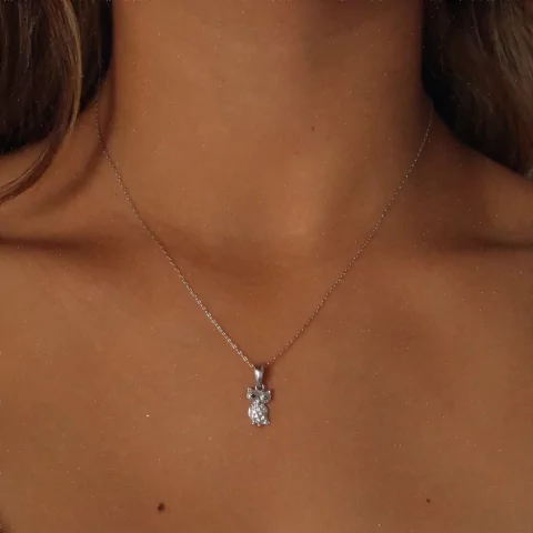 Conjunto Dije Buho Plata 925 Rodinada (Cod C142)