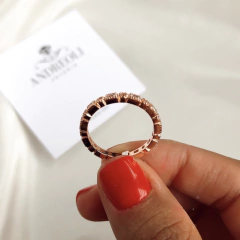 Anillo sin fin con cubics tipo Pandora de Plata Rose (cod an122) - ANDREOLI JOYERIA 