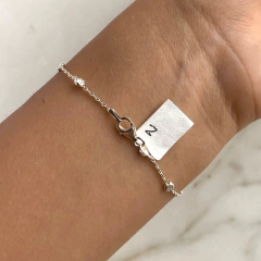 pulsera con bolitas chatas facetadas (cod p142) - comprar online