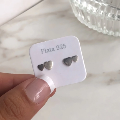 aros doble corazon (cod ar317)