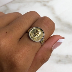 anillo papa francisco plata y oro (cod an267)