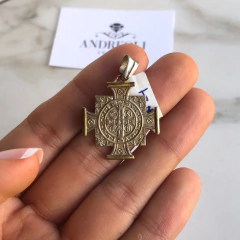 medalla san benito plata y oro (cod di139)