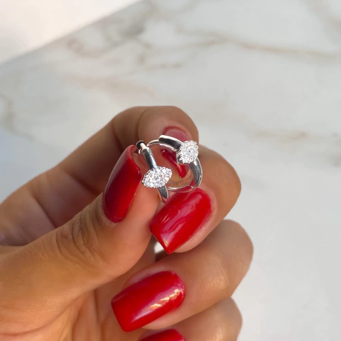 Argollas diam 1.5 cm con cubics (cod ar443)