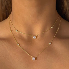 conjunto doble con cubics plata gold (cod c228)