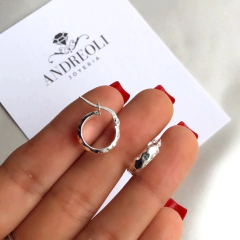 Argollas Facetadas diam 1.7 cm de Plata 925