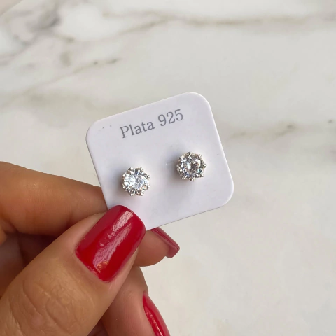 aros con cubics y base corona (cod ar391)