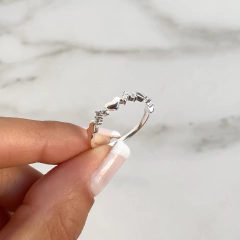 anillo medio sin fin con cubics y corazones (cod an357) - comprar online