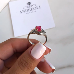 anillo con piedra raiz de rubi engarzada (cod an248) en internet