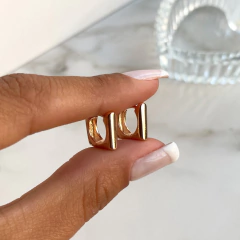argollas cuadradas de plata rose (cod ar433) - comprar online