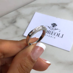 anillo medio sin fin con cubics blancos (cod an279) - comprar online