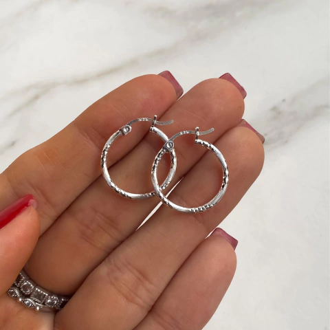 argollas facetadas diam 1.8 cm (cod ar398)