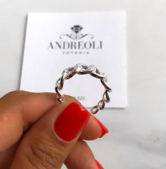 Imagen de Anillo tipo cadena con cubics regulable (cod an235)