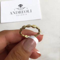 anillo tipo sin fin plata gold (cod an156) - ANDREOLI JOYERIA 
