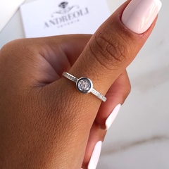 anillo cubic blanco medio sin fin - comprar online