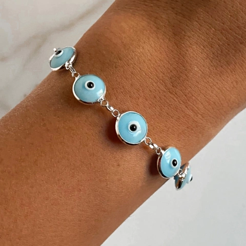 pulsera ojo turco celeste pastel (cod p107)