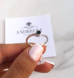 anillo cubic negro medio sin fin - comprar online