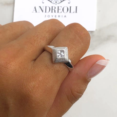 anillo con cubic blanco (COD an176)