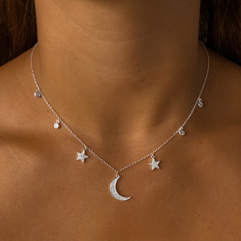 conjunto luna y estrellas con cubics (COD C175)