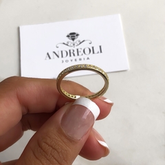 anillo sin fin plata gold (cod an161) - ANDREOLI JOYERIA 