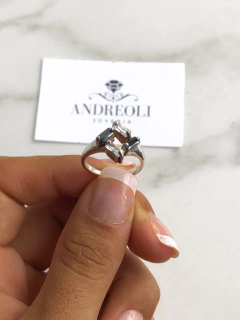 anillo con cubics blanco y negro (cod an170) - comprar online