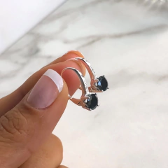 aros brizura con cubic negro y blancos (cod ar338) en internet