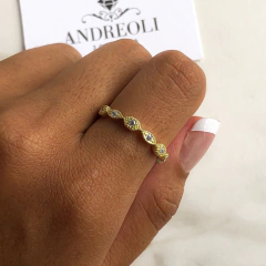 anillo tipo sin fin plata gold (cod an156)