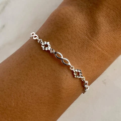 pulsera con infinitos facetada (cod p129) - comprar online