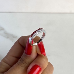 anillo medio sin fin con doble hilera de cubics (cod an368) - ANDREOLI JOYERIA 