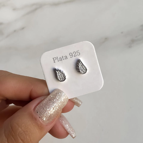 aros pasante alas con cubics (cod ar604)