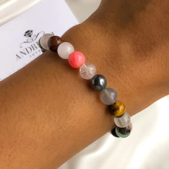 Pulsera con piedras naturales varias 6mm (cod p203) - comprar online