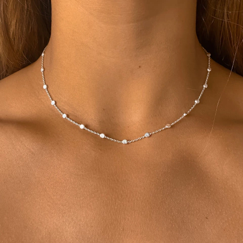 Cadena con bolitas chatas facetadas (cod c200)