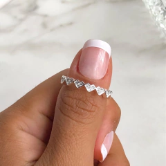 anillo medio sin fin corazones con cubics (cod an323) - comprar online