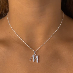 Cadena singapur 40 cm + Inicial con cubics