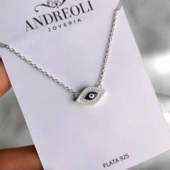 Conjunto Ojito de Plata 925 con cubics engarzados (Cod C114) - comprar online