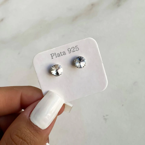 Aros Boton Cristales De Austria 6 Mm (cod ar485)