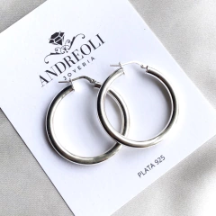 5Argollas de Caño liso Diam 3.6 cm de Plata 925 (cod ar161) en internet